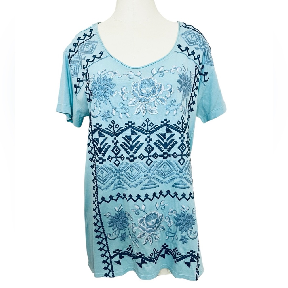 JOHNNY WAS Taria Relaxed Tee Medium
